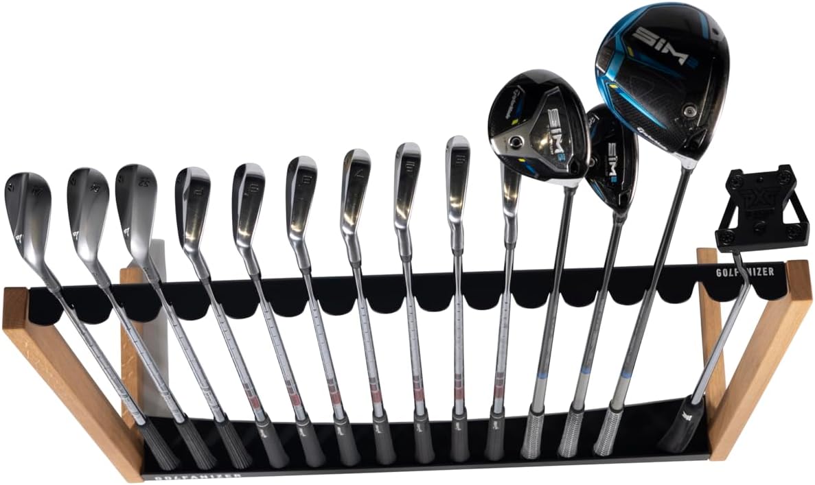 Golfanizer in EICHE schwarz - Der Design Golfschlägerständer | Made in Germany