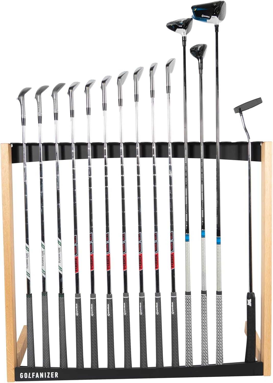 Golfanizer in EICHE schwarz - Der Design Golfschlägerständer | Made in Germany