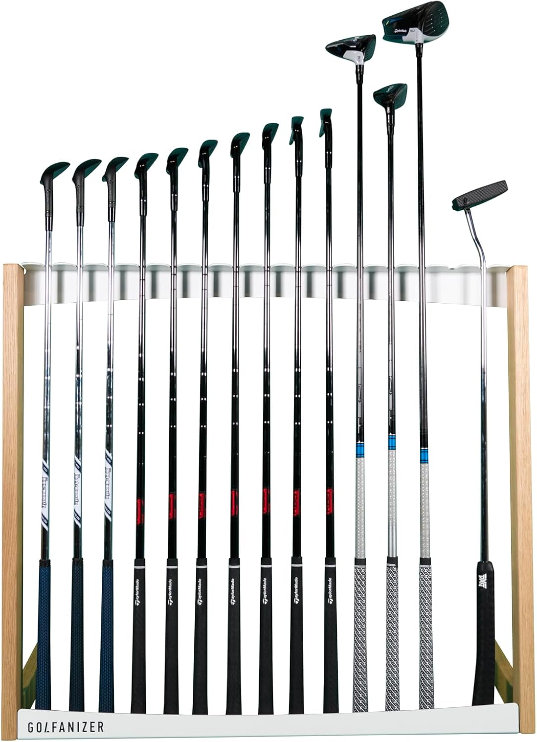 Golfanizer in EICHE weiss - Der Design Golfschlägerständer | Made in Germany
