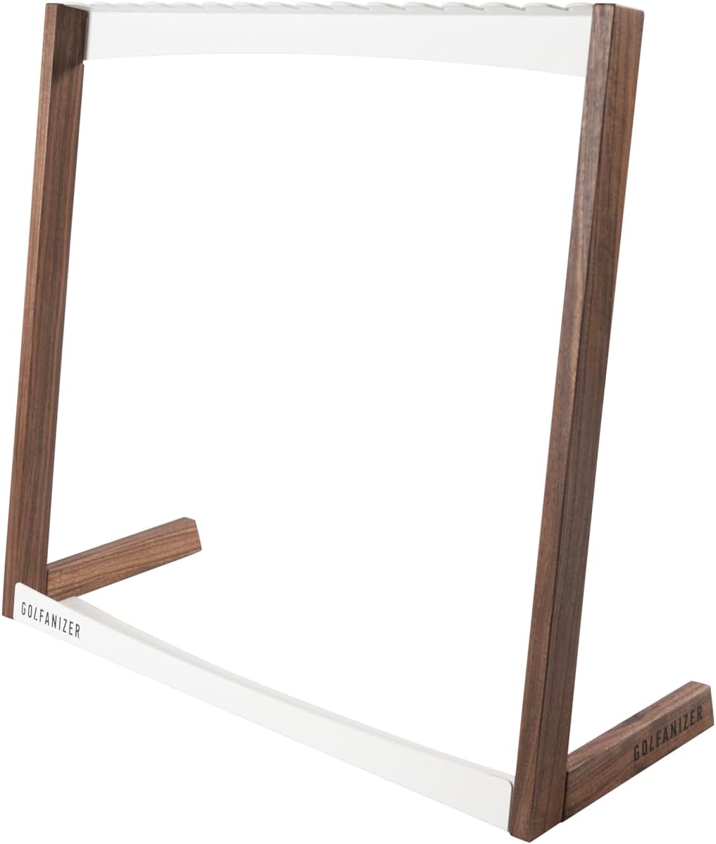 Golfanizer in NUSSBAUM weiss - Der Design Golfschlägerständer | Made in Germany