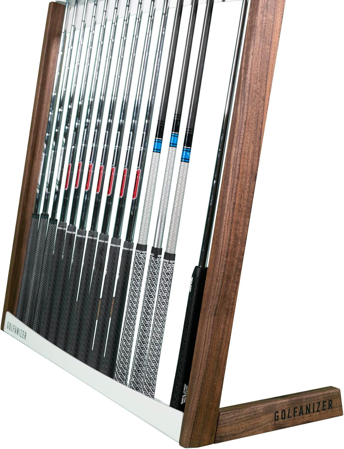 Golfanizer in NUSSBAUM weiss - Der Design Golfschlägerständer | Made in Germany